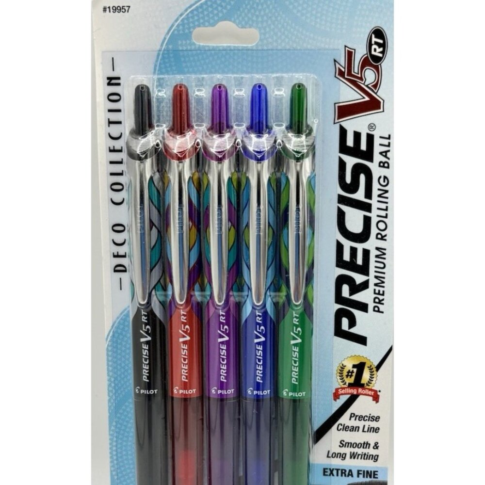 Pilot Precise V5 Pens Deco Collection RT Refillable & Retractable Rolling Ball P - Picture 3 of 4